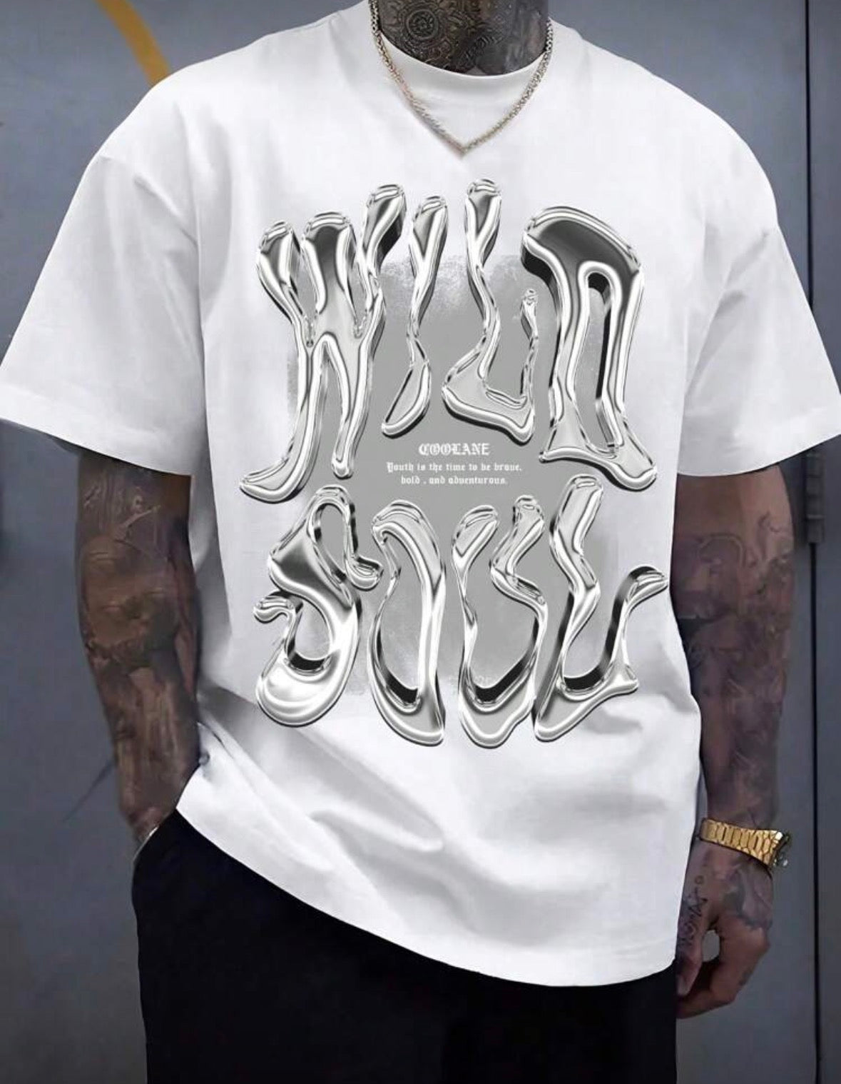 T-shirt Metallic Argent