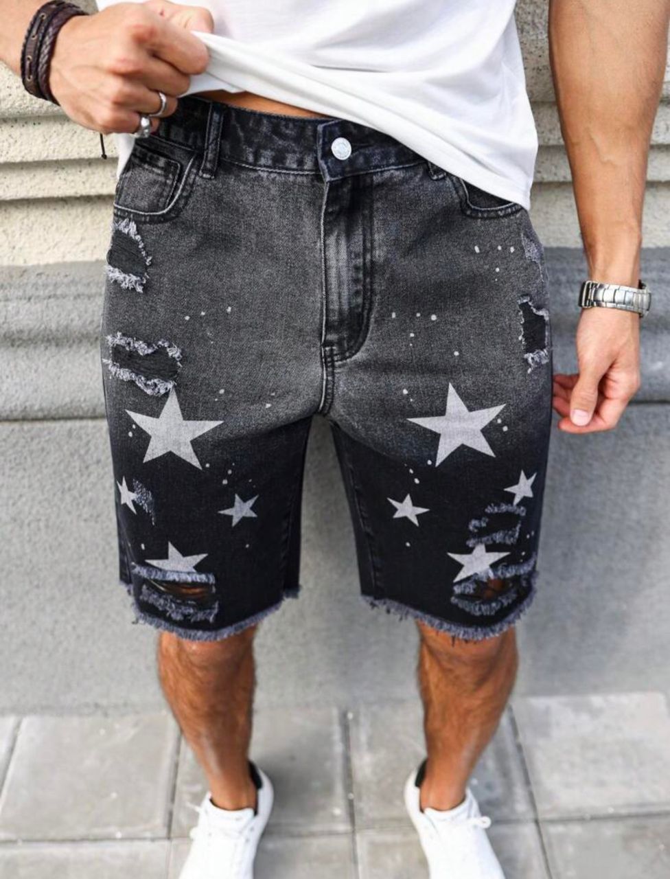 Short en jean noir